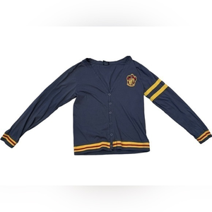 Harry Potter Gryffindor House Sweater Cardigan Hogwarts Womens MediumGray Button